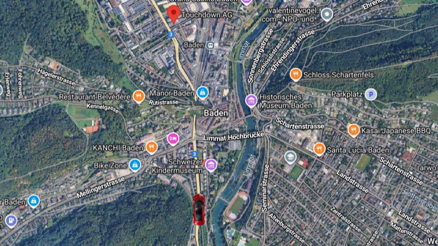 Wegbeschreibung von Zürich her